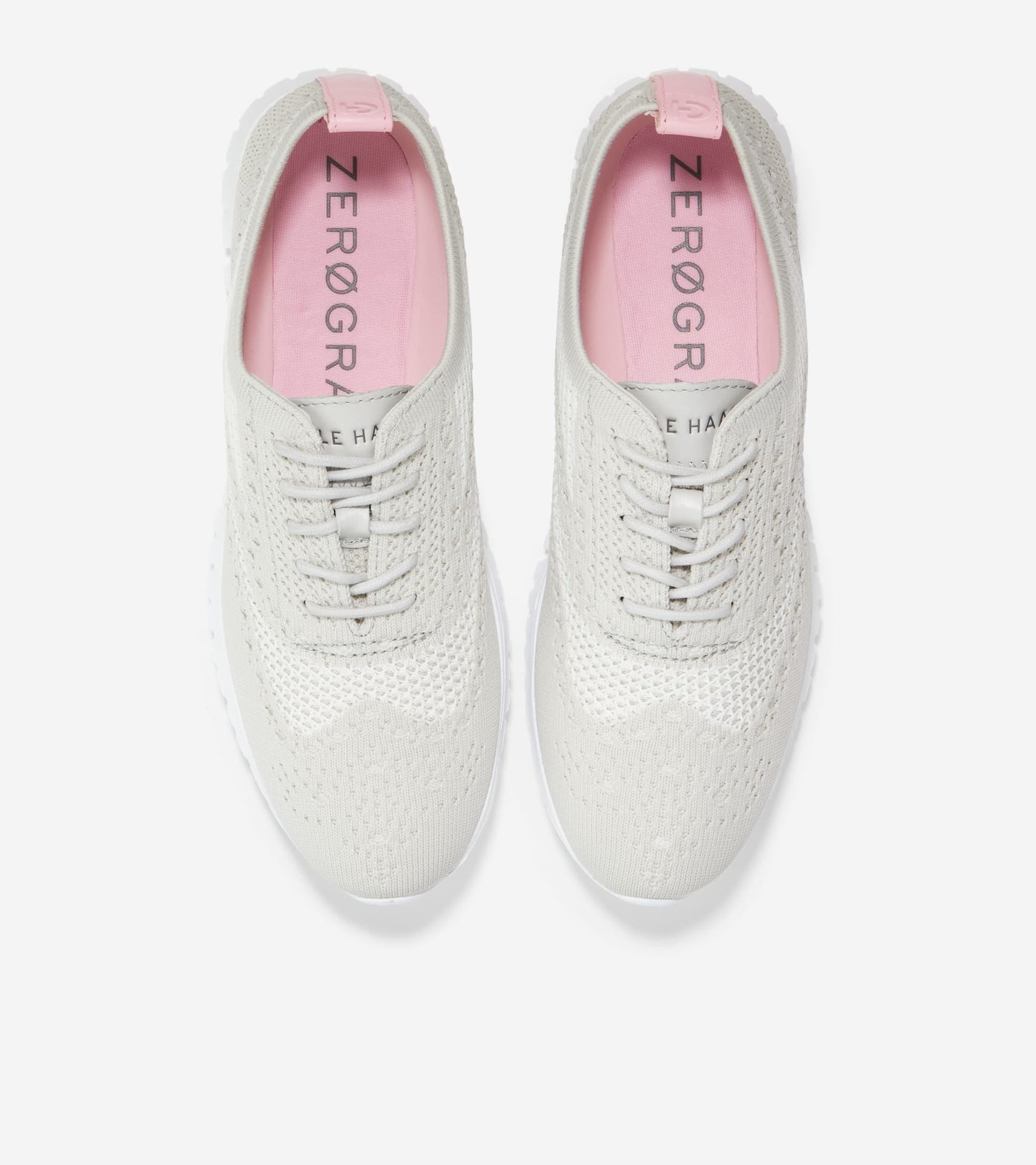 W24030:OYSTER MUSHROOM/WHITE KNIT / OYSTER MUSHROOM LEATHER / CH MEMPHIS PINK HEEL STRIP & LININ