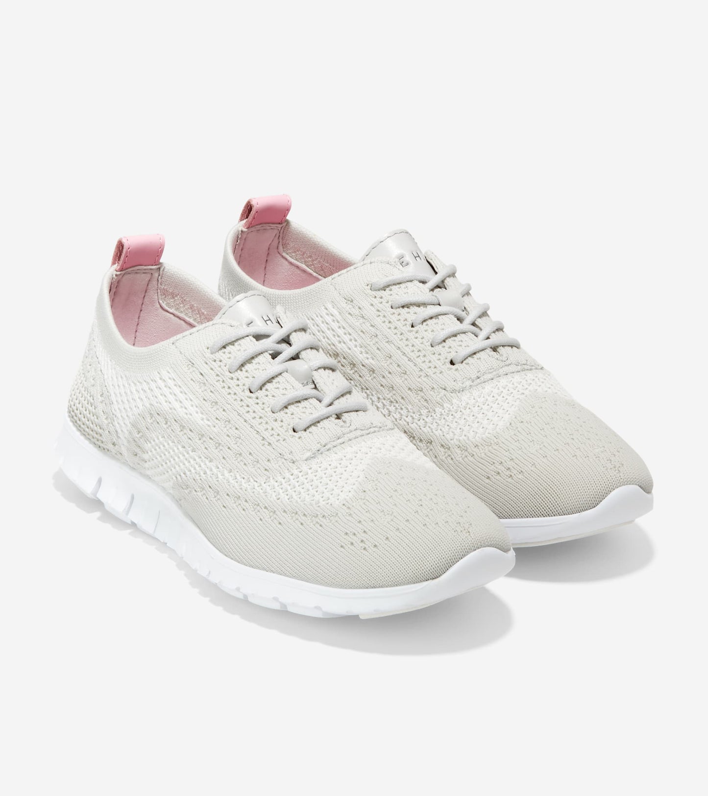 W24030:OYSTER MUSHROOM/WHITE KNIT / OYSTER MUSHROOM LEATHER / CH MEMPHIS PINK HEEL STRIP & LININ