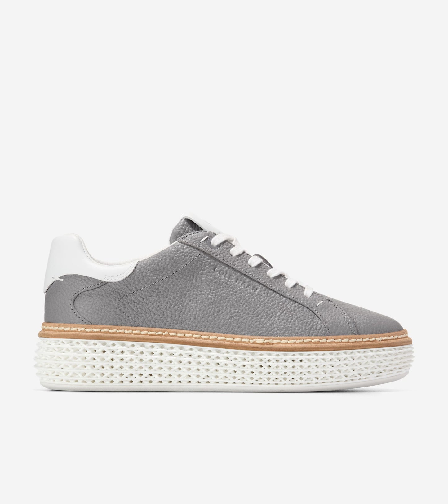 W34431:FROST GRAY TUMBLED LEATHER/WHITE