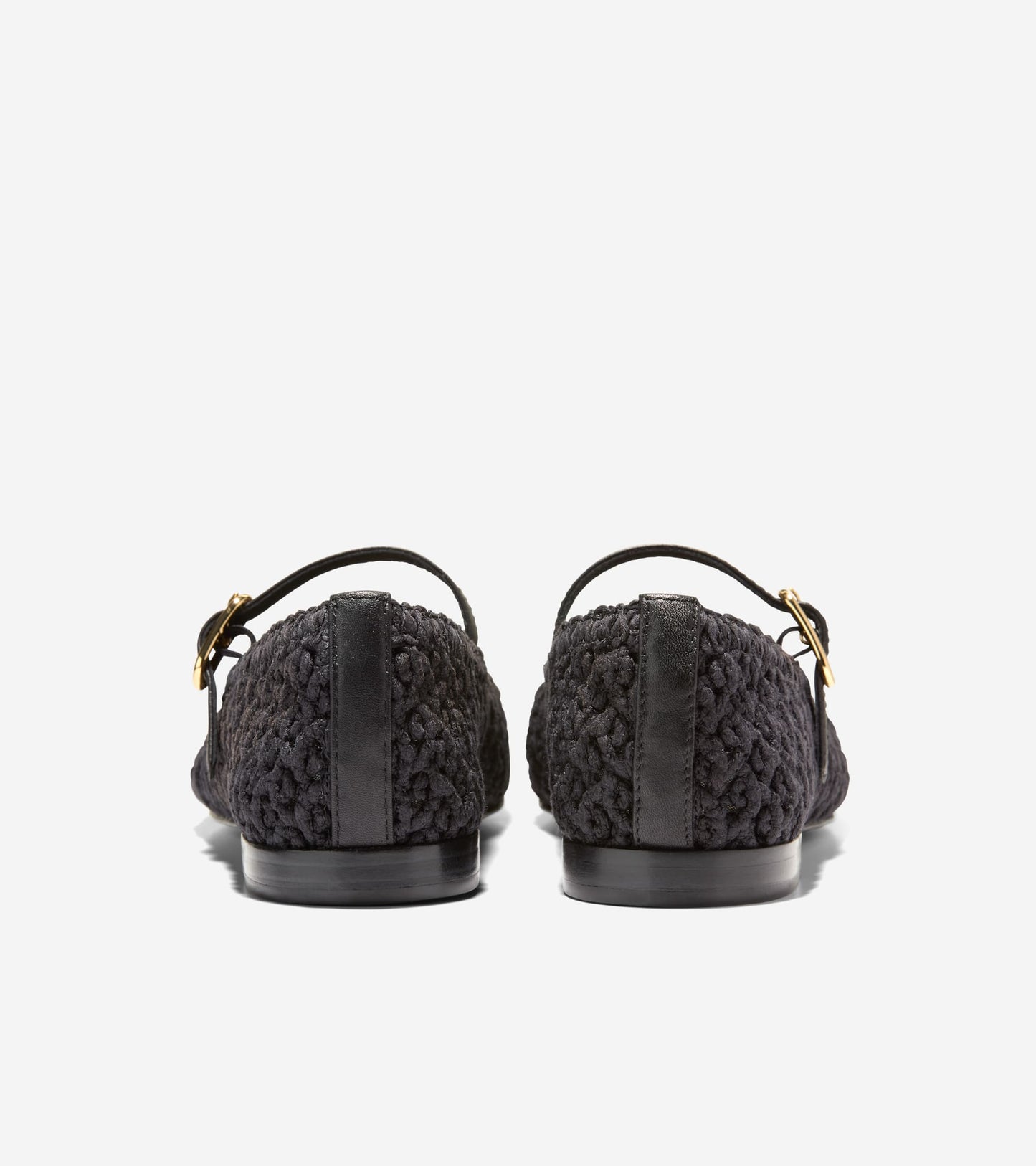 W36655:BLACK WOVEN FABRIC / LEATHER
