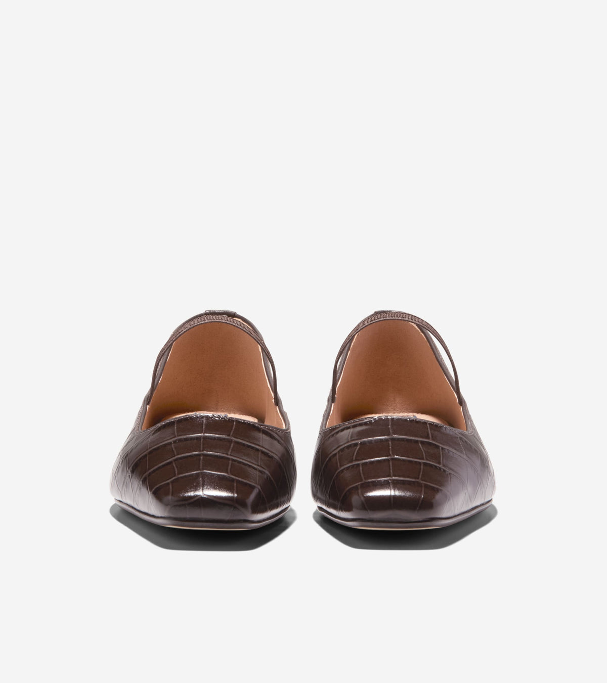 W38066:CH DARK CHOCOLATE CROC PRINT LEATHER