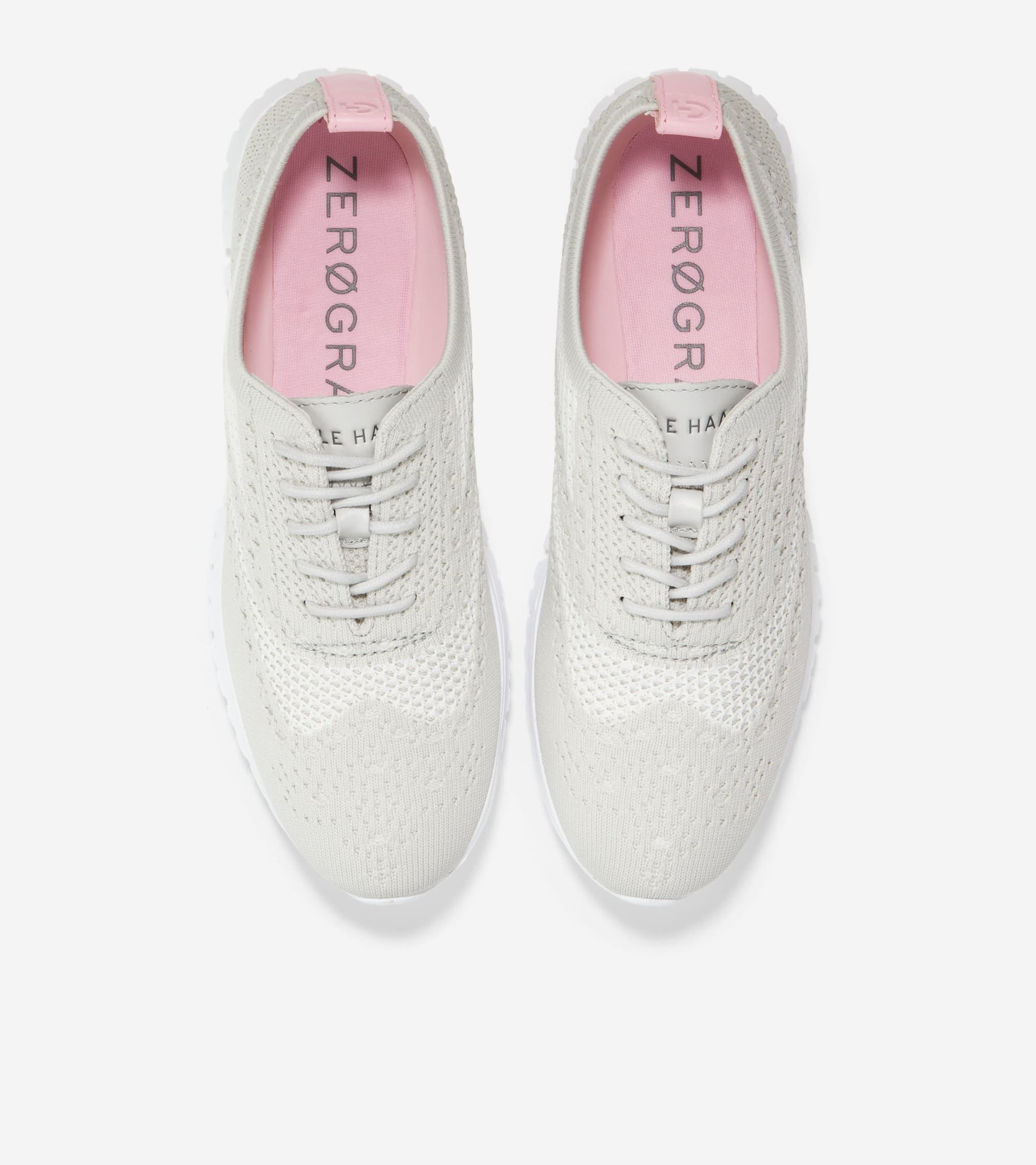 W24030:OYSTER MUSHROOM/WHITE KNIT / OYSTER MUSHROOM LEATHER / CH MEMPHIS PINK  HEEL STRIP & LININ