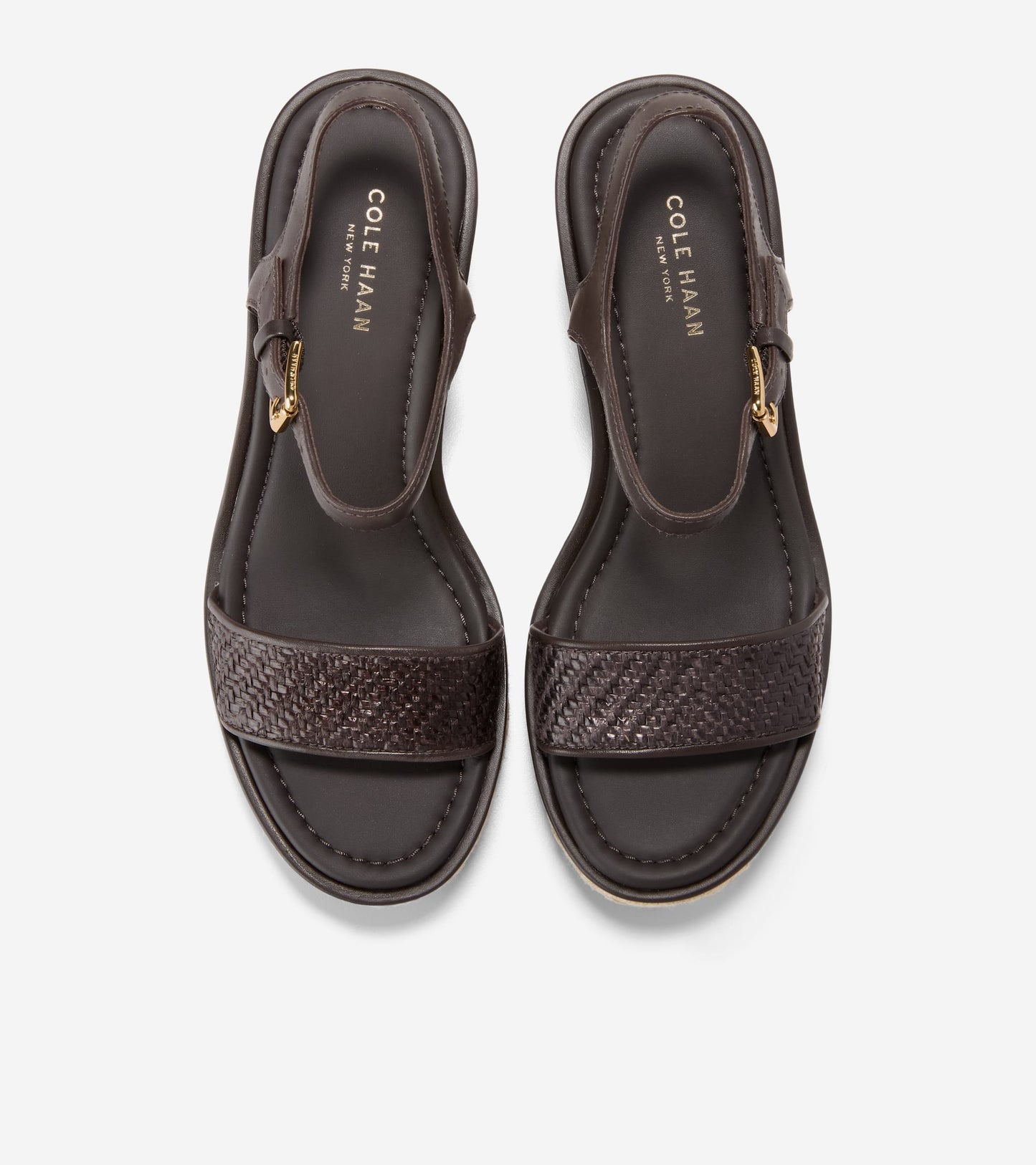 W37832:DK BROWN RAFFIA / CH DK CHOCOLATE LTHR