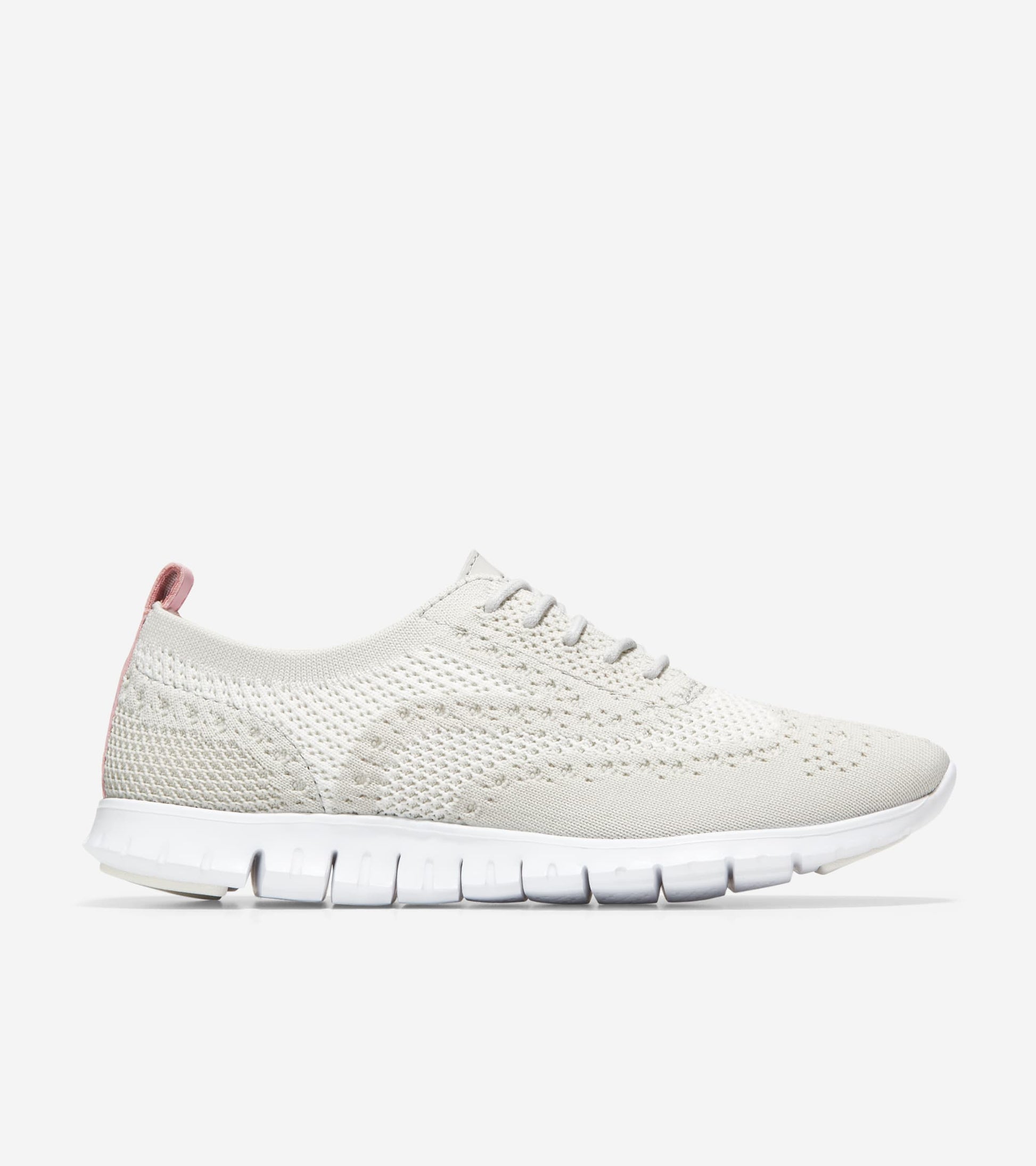 W24030:OYSTER MUSHROOM/WHITE KNIT / OYSTER MUSHROOM LEATHER / CH MEMPHIS PINK  HEEL STRIP & LININ