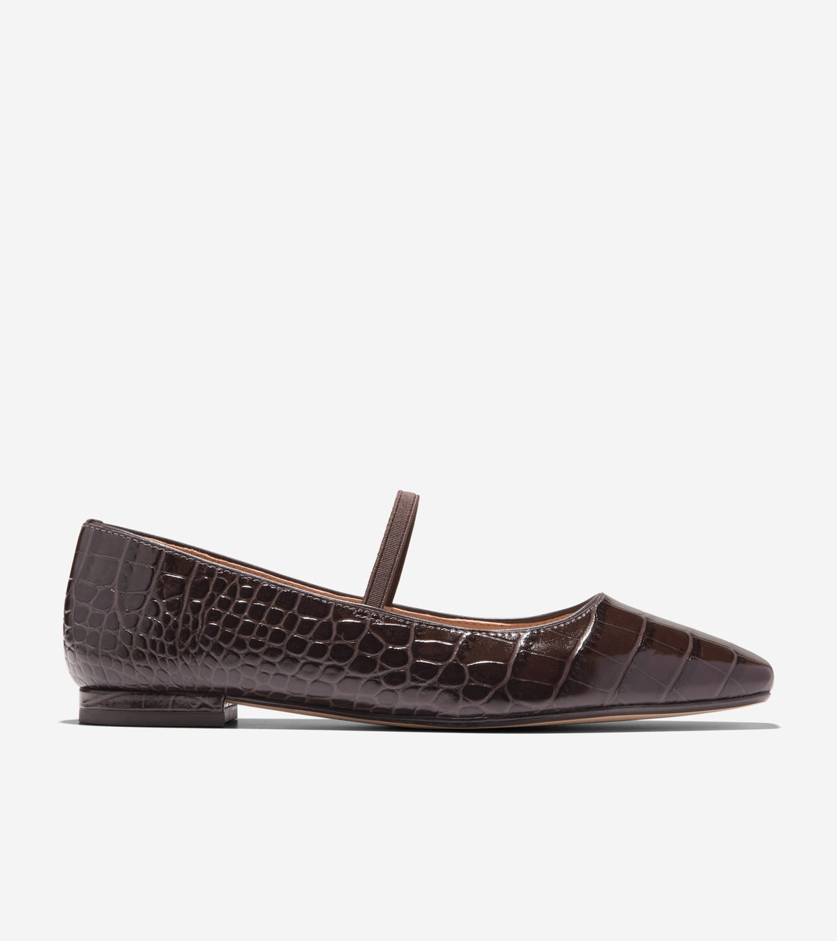 W38066:CH DARK CHOCOLATE CROC PRINT LEATHER