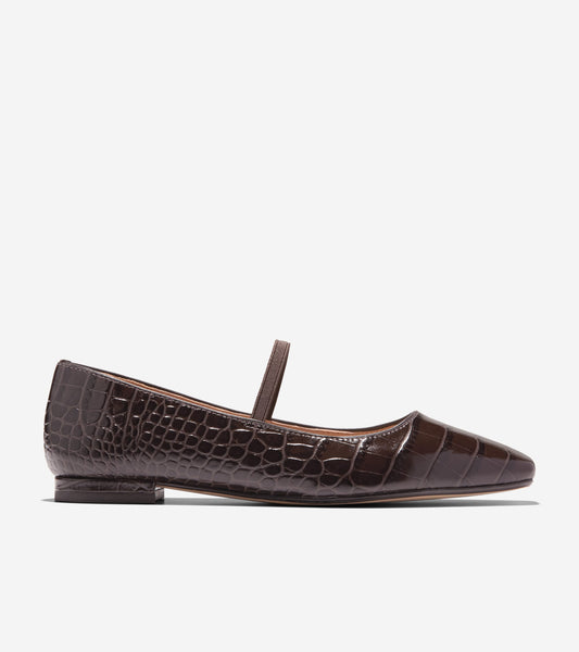 W38066:CH DARK CHOCOLATE CROC PRINT LEATHER