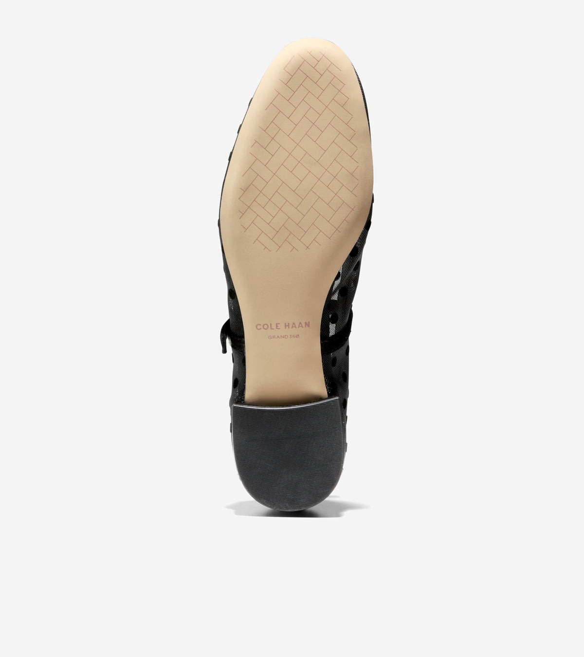 W37941:BLACK POLKA DOT MESH / BLACK SUEDE