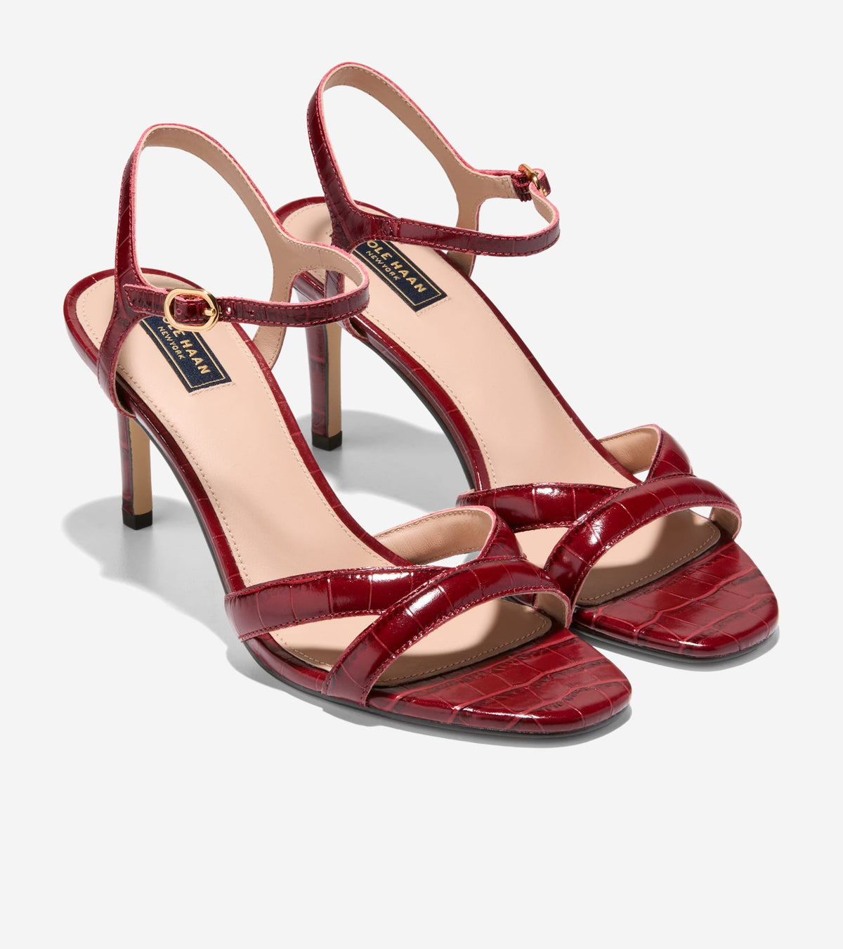W38104:CH RUBY CROC PRINT LEATHER