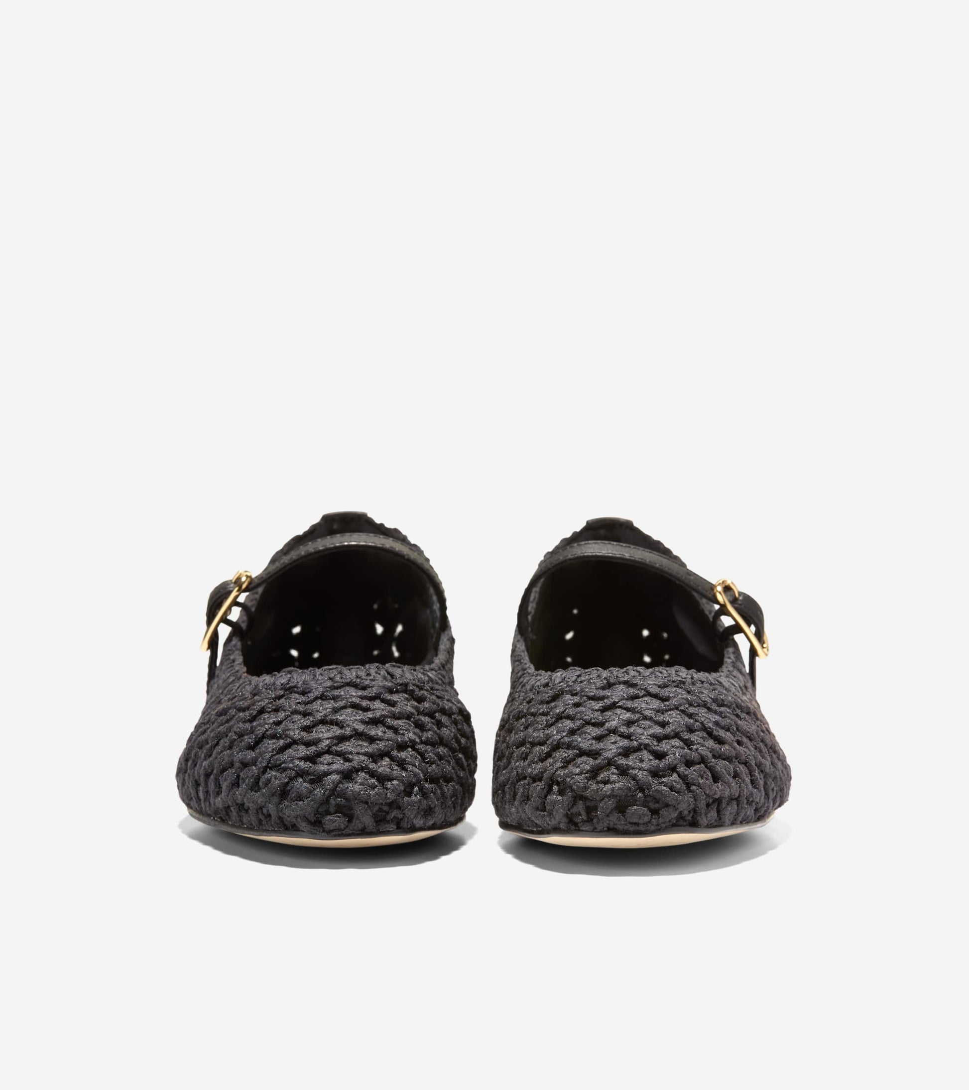 W36655:BLACK WOVEN FABRIC / LEATHER