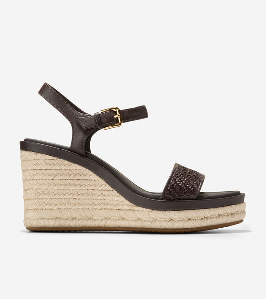 W37832:DK BROWN RAFFIA / CH DK CHOCOLATE LTHR