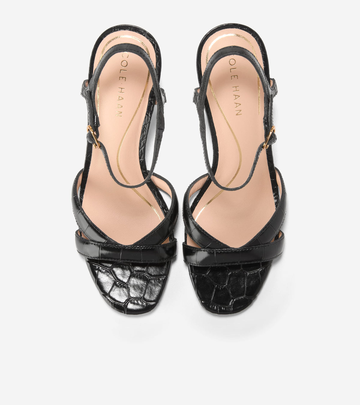 W34656:BLACK CROC PRINT LEATHER