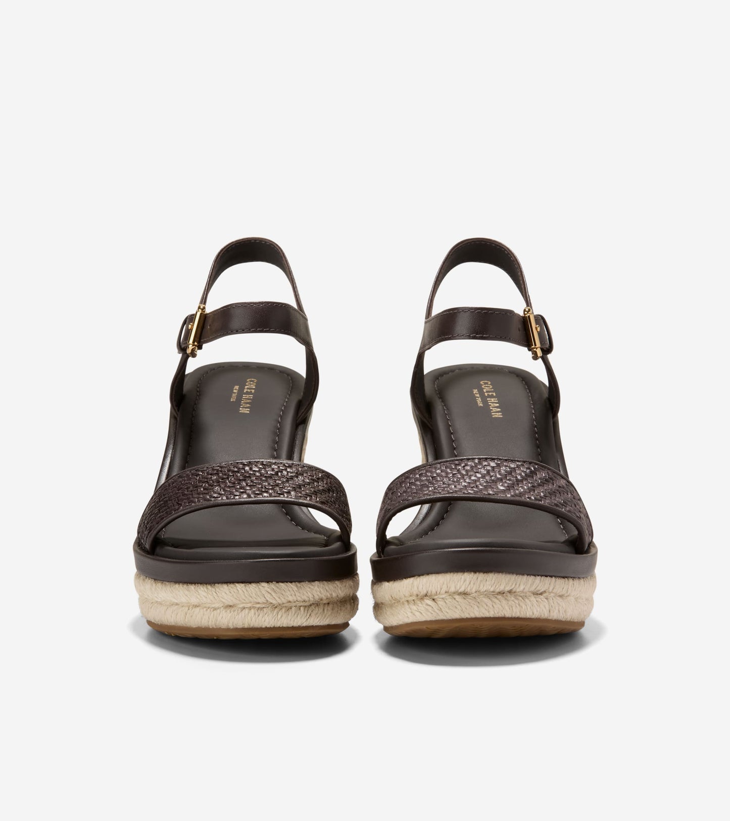 W37832:DK BROWN RAFFIA / CH DK CHOCOLATE LTHR