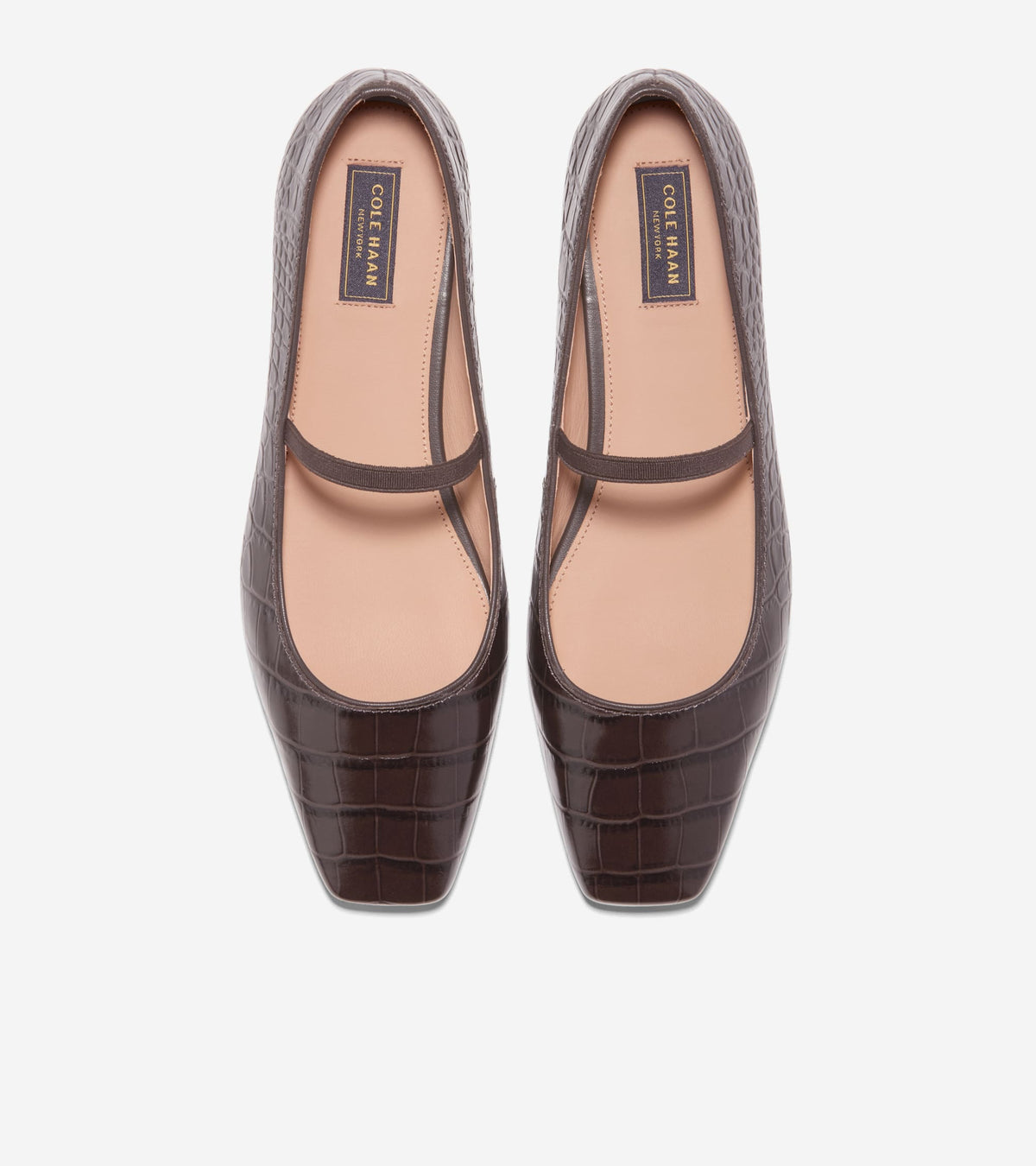 W38066:CH DARK CHOCOLATE CROC PRINT LEATHER